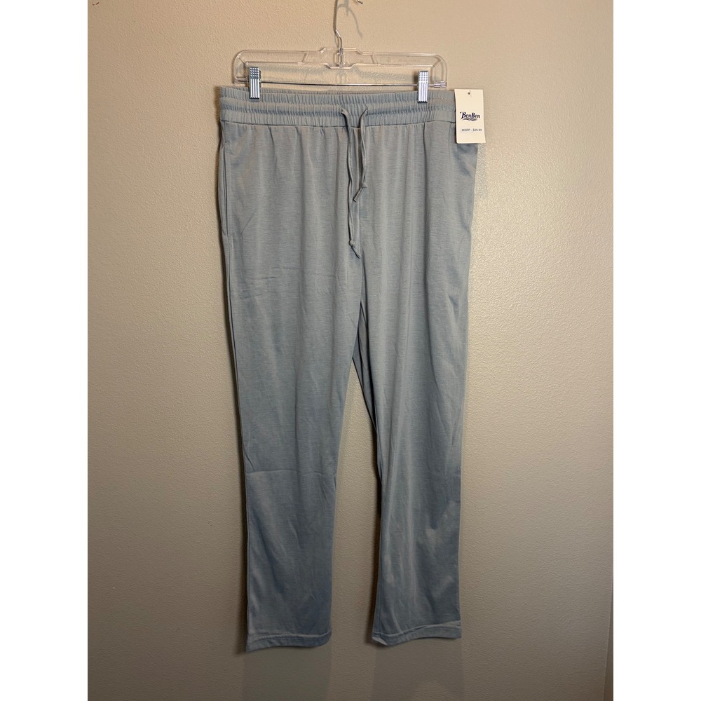 BenBen Women Lounge Pajama Pants XL Light Blue Grey Drawstring Elastic Waist NWT